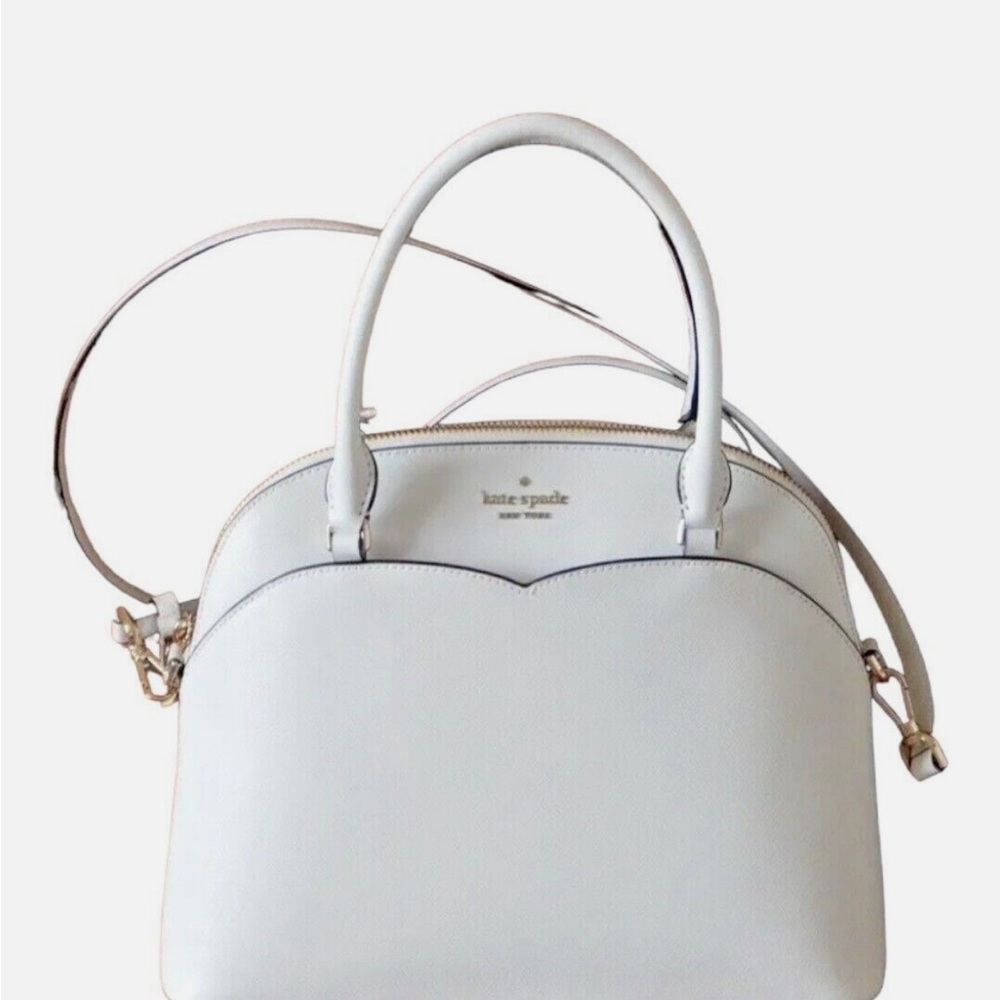 kate spade White Leather Dome Crossbody Satchel - Picture 1 of 6